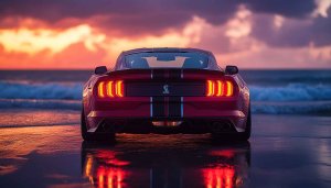 Red Ford Mustang Shelby GT500 4K Desktop Background Wallpaper