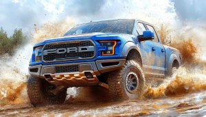 Ford Raptor Truck Mudding 4K Wallpaper for Desktop and Mobile