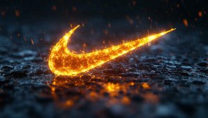 Fiery Nike Logo 4K Desktop Background, Mobile Wallpaper