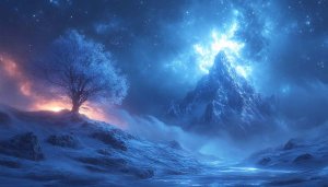 Winter Mountain Landscape Wallpaper: Snowy Scenery 4K Desktop Background