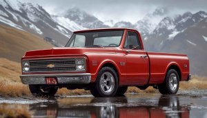 Red Chevy C10 Truck 4K Wallpaper Classic Car Background