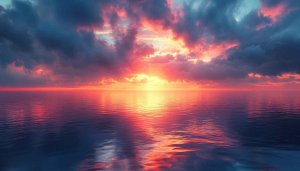 Vibrant Ocean Sunset Mobile Wallpaper - Free 4K Desktop Background