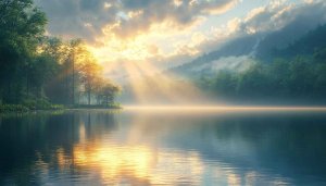 Lake Sunrise Reflections 4K Desktop Background Scenic Mobile Wallpaper