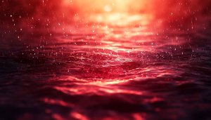 Red Ocean Rain Wallpaper | 4K Desktop Background | Free