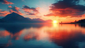 Golden Hour Mountain Lake 4K Desktop Wallpaper Free Mobile Background