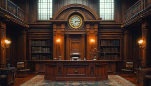 Classic Wooden Library Interior Wallpaper, Vintage Study Room Background
