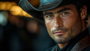 Handsome Cowboy Portrait Mobile Background for Phones and Desktop