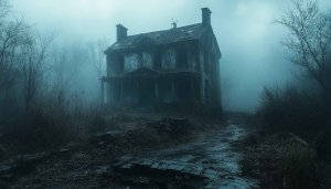 Creepy Haunted House Mobile Wallpaper, Scary Foggy Background Free