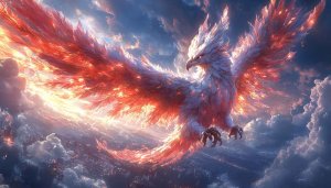 Fiery Phoenix Rising 4K Wallpaper For Mobile and Desktop Background