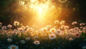Dreamy Daisy Field with Golden Light 4K Mobile Wallpaper Free