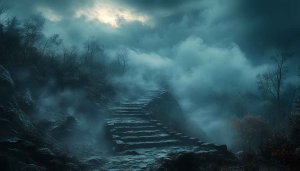Mystical Stone Steps 4K Wallpaper for Desktop Background Free
