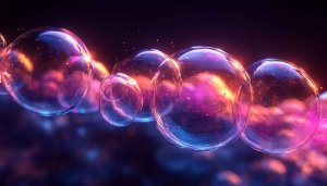 Abstract Bubbles Mobile Wallpaper, Glowing Spheres Desktop Background 4K