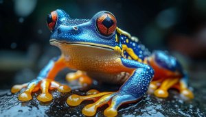 Colorful Poison Dart Frog Wallpaper, Exotic Animal Background, Free Image