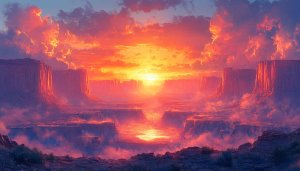 Spectacular Canyon Sunset Landscape 4K Desktop Background Free Wallpaper