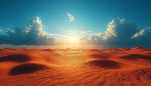 Serene Desert Landscape Mobile Wallpaper, Blue Sky Background 4K