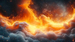 Fiery Clouds Galaxy 4K Desktop Background - Mobile Phone Wallpaper