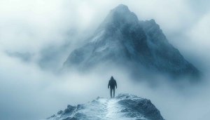 Snow Mountain Hiker Mobile Wallpaper, Free Arctic Landscape Background