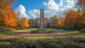 Fall College Campus 4K Desktop Background Landscape Mobile Wallpaper