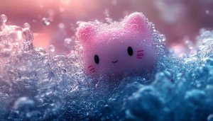 Pink Kitty Soap Bubbles 4K Wallpaper Cute Mobile Background