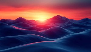 Fiery Sunset Mountain Landscape Free Mobile Wallpaper, 4K Desktop Background