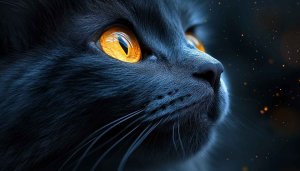 Black Cat Golden Eyes Wallpaper 4K Mobile Background Free Aesthetic