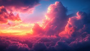 Pink Clouds Aesthetic Wallpaper - Dreamy Sky 4K Desktop Background