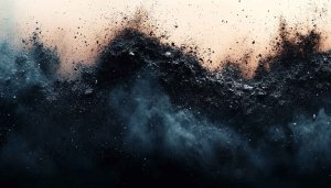 Abstract Black Dust Mobile Wallpaper, Dark Aesthetic Desktop Background 4K