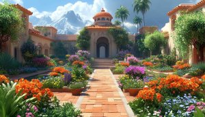 Beautiful Flower Garden Scenery 4K Desktop Background Wallpaper Free