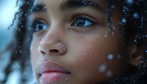 Snowy Day Girl Portrait Mobile Wallpaper, Winter Season Background