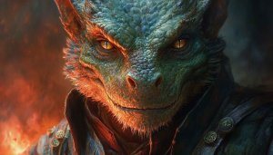 Detailed Dragonborn Portrait 4K Wallpaper, Fantasy Creature Mobile Background