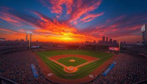 Dodger Stadium Orange Sunset Mobile Wallpaper for Desktop Backgrounds