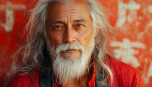 Wise Man Portrait Wallpaper, Senior Character Mobile Background, Gray Beard