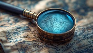 Antique World Map Magnifying Glass 4K Desktop Background Wallpaper