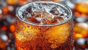 Refreshing Cola Drink with Ice Cubes HD Desktop Wallpaper