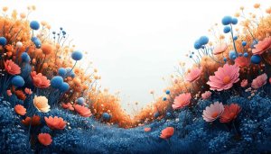 Orange Pink Floral 4K Wallpaper for Desktop and Mobile Background