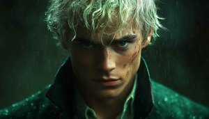 Brooding Wet Man Portrait Mobile Wallpaper, Character Art, 4K