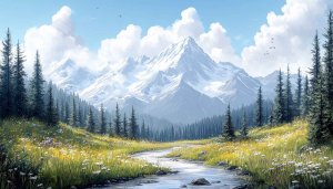 Snowy Mountains River 4K Desktop Background Mobile Wallpaper Free