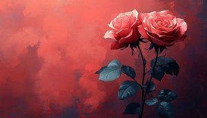 Red Rose Painting 4K Desktop Background Free Mobile Wallpaper