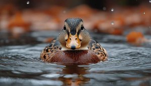 Floating Duck Mobile Wallpaper, 4K Desktop Background, Water Bird Image