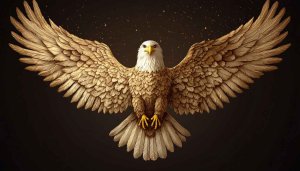 Golden Eagle Spread Wings Art 4K Desktop Background Wallpaper