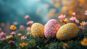 Colorful Easter Eggs Spring Flowers Mobile Backgrounds Free Wallpaper