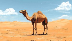Camel Desert Landscape 4K Mobile Wallpaper Free Download