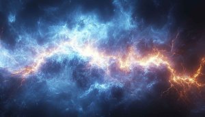 Electric Storm 4K Desktop Background | Blue Lightning Mobile Wallpaper