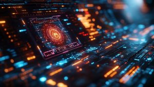 High Tech Circuit Board Mobile Wallpaper, Glowing Technology Desktop Background