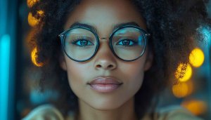 Stylish Woman Portrait with Glasses, Free HD Mobile Wallpaper