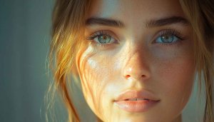 Freckled Girl Portrait Wallpaper 4K, Beautiful Face Close Up Background