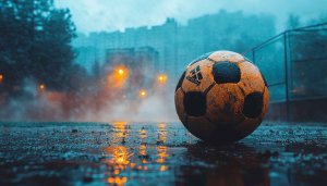 Wet Adidas Soccer Ball Rainy Weather Aesthetic Phone Wallpaper