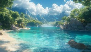 Tropical Paradise Beach 4K Desktop Background, Free Mobile Wallpaper