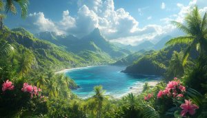 Paradise Beach Tropical Island Wallpaper 4K Desktop Background Mobile