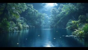 Lush Tropical River 4K Desktop Background - Nature Scenery Wallpaper
